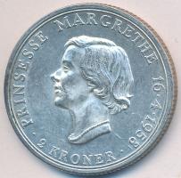 Dánia 1958. 2K Ag "Margit hercegnő 18. születésnapja" T:1-,2 Denmark 1958. 2 Kroner Ag "Princess Margrethe's 18th Birthday" C:AU,XF