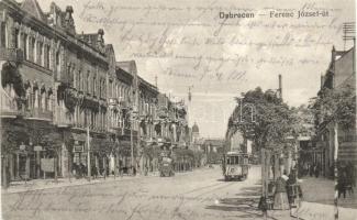Debrecen, Ferenc József út, villamos, Fodor A. sírkő raktára
