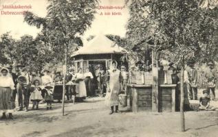 Debrecen, munkás kertek, a kút körül, Thaisz Artur kiadása (EK)