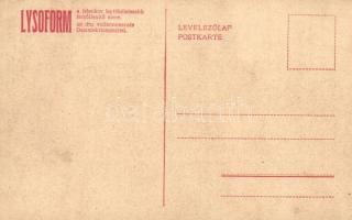 Gazdáját kereső katonaló, a Képes Újság felvételei; hátoldalán Lysoform reklám / WWI military card, ...