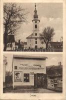 Ordas, templom, Özv. Szabó Sándorné Vegyes kereskedése és dohány árudája, saját kiadása (fa)