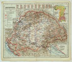 cca 1900 Magyarország Mátyás király halálakor 1490., tervezte Dr. Csánki Dezső, rajzolta Kogutowicz Manó, 35x30 cm