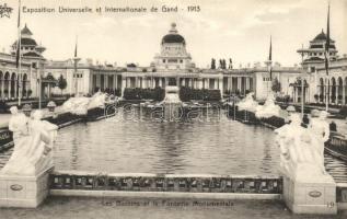 1913 Ghent, Gand; Exposition Universelle, Bassins, Fontaine Monumentale / exhibiton, fountain