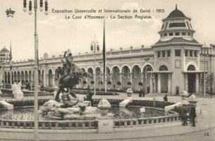 1913 Ghent, Gand; Exposition Universelle, Cour d'Honneur, Section Anglaise / exhibiton, court, English section