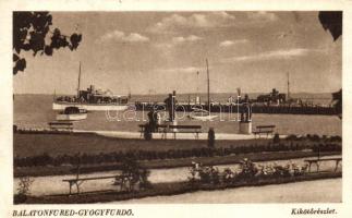 Balatonfüred-gyógyfürdő, kikötő, gőzhajó (EK)
