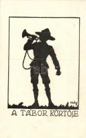 A tábor kürtöse; a K.E.G. cserkész csapatok III-ik kiadása / Hungarian scout postcard s: Velősy B.
