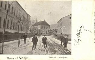 Ruttka, Iskola tér, Feitzinger Ede kiadása, Nr. 789. / school square (EK)