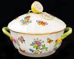 Herendi Viktória mintás étkészlet, kézzel festett, hibátlan, összesen: 26 db / Herendi Victoria dinn...