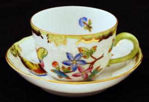 Herendi Viktória mintás mokkás készlet, kézzel festett, hibátlan/ Herendi Victoria coffe set