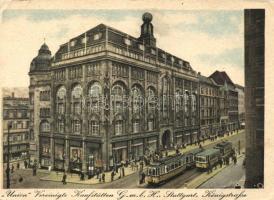 Stuttgart, Königstrasse, Union Vereinigte Kaufstätten GMBH / street, shopping hall, tram (EB)