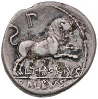 Római Birodalom / Róma / L. Thorius Balbus Kr.e. 105. Denar Ag (3,96g) T:2-
Roman Empire / Rome / L....