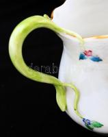 Herendi Viktória mintás teás készlet, kézzel festett, apró lepattanás a rózsán, jelzett / Herend tea...