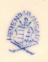 Herendi Viktória mintás teás készlet, kézzel festett, apró lepattanás a rózsán, jelzett / Herend tea...