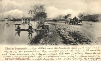 Debrecen, Csolnakázó tó, Pongrácz Géza kiadása Kiss Ferenc eredeti fényképe után (EK)