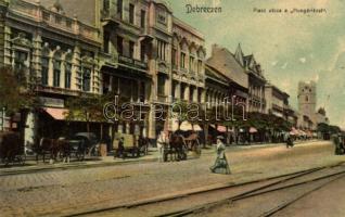 Debrecen, Piac utca a 'Hungáriával' Löbl Gyula és Társa üzlete