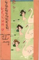 Geisha IX litho, Christoph Reisser's Söhne s: Raphael Kirchner