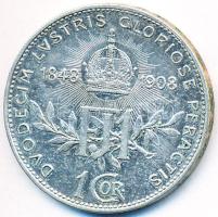 Ausztria 1908. 1K Ag "Jubileum" T:2,2-  Austria 1908. 1 Corona Ag "Jubilee" C:XF,VF