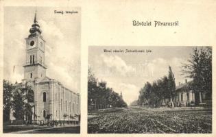 Pitvaros, Evangélikus templom, utca, Szövetkezeti ház