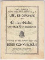 Románia / Nagyvárad 1929. "Az Ujarad- és Vidéki Népbank Részvénytársaság Betéti Könyvecskéje" kitöltetlen takarékbetétkönyv (4x) Romania / Oradea 1929. "Banca Poporala Pentru Aradul-Nou si Provinta" savings book (4x)