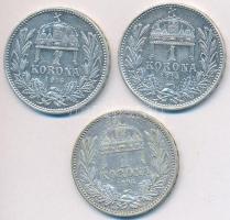 1895-1916. 1K Ag "Ferenc József" (3x) T:2