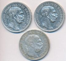 1895-1916. 1K Ag "Ferenc József" (3x) T:2