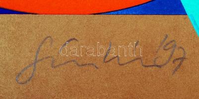 Ludwig Németh Gábor (1961-2009): Vizesnyócas. Szitanyomat III/XV, papír, jelzett, apró szakadások az...