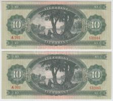 1962. 10Ft (2x) sorszámkövetők T:I,I- enyhe hajlás