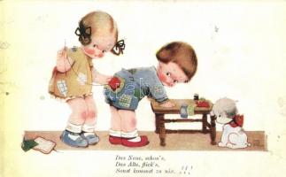 Children, patchwork, Wohlgemuth & Lissner No. 2531. s: Mabel Lucie Attwell