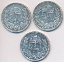 1893-1915. 1K Ag "Ferenc József" (3x) T:2,2-
