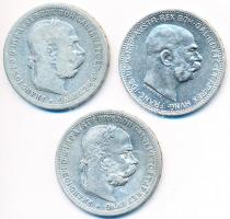 Ausztria 1894-1914. 1K Ag "Ferenc József" (3x) T:2,2-
Austria 1894-1914. 1 Corona Ag &quot...