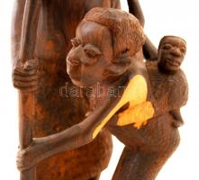 Afrikai, fából faragott szobor, m: 44 cm /
African carved wooden sculpture
