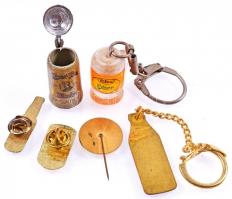 6db klf külföldi sörös jelvény és kulcstartó T:vegyes