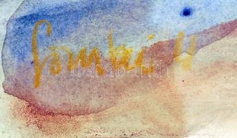 Somlai Vilma (1938-2007): Erzsébet-híd. Akvarell, papír, jelzett, üvegezett keretben, 35×50 cm