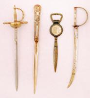 4 db különféle réz levélbontó