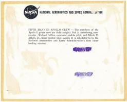 Neil A. Armstrong, Michael Collins, Edwin E. Aldrin amerikai űrhajósok, az Apollo 11 személyzete.
Au...