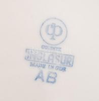 13 darabos német vegyes porcelán tétel: 3 db pohár, 3 db csésze, 2 db csészealj, 3 db kistányér, 1 d...