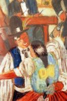 Sztankó? jelzéssel: Lakodalom. Pasztell, papír, jelzett, üvegezett keretben, 47×62 cm