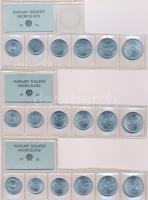 1974,1975,1976. 2f-1Ft 6db klf, hiányos érmés forgalmi sorok fóliatokban (3x) T:1