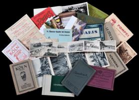 16 db főleg RÉGI külföldi városképes képeslapfüzet összesen 241 db lappal; francia (több Paris), ném...