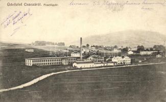 Csaca, posztógyár, Taub Emil kiadása / cloth factory