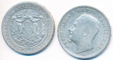 Bulgária 1882. 1L Ag + 1891. 1L Ag T:3,2-
Bulgaria 1882. 1 Lev Ag + 1891. 1 Lev Ag C:F,VF
Krause KM#...
