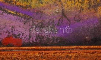 Olvashatatlan jelzéssel: Sárga templom, akvarell, farost, üvegezett fa keretben, 56×38,5 cm