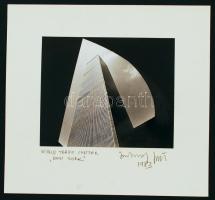 1983 Jankovszky György(1946-): World Trade Center, New York, feliratozva, kartonra kasírozva, jelzett, 13x11 cm