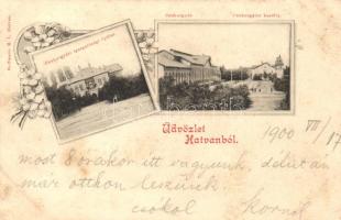 Hatvan, Cukorgyári kastély és igazgatósági épület; floral, kiadja Hoffmann M. L. (fl)