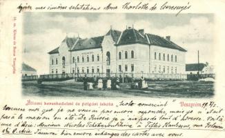 1899 Veszprém, Állami kereskedelmi és polgári iskola; Köves és Boros kiadása