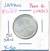 Japán 1931. 50s Ag T:2 Japan 1931. 50 Sen Ag C:XF Krause Y#50