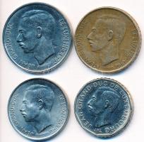 Luxemburg 1976. 10Fr Ni + 1979. 5Fr CuNi + 1982. 20Fr Br + 1988. 50Fr Ni T:2,2-
Luxembourg 1976. 10 ...