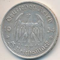 Német 3. Birodalom 1934F 5M Ag "Garnisonkirche" T:2- 
German Third Reich 1934F 5 Mark Ag &...