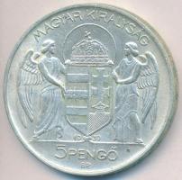 1939. 5P Ag "Horthy balra" T:2 patina Adamo P8.2