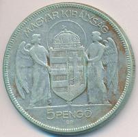 1930. 5P Ag "Horthy jobbra" T:2-,3 patina Adamo P8